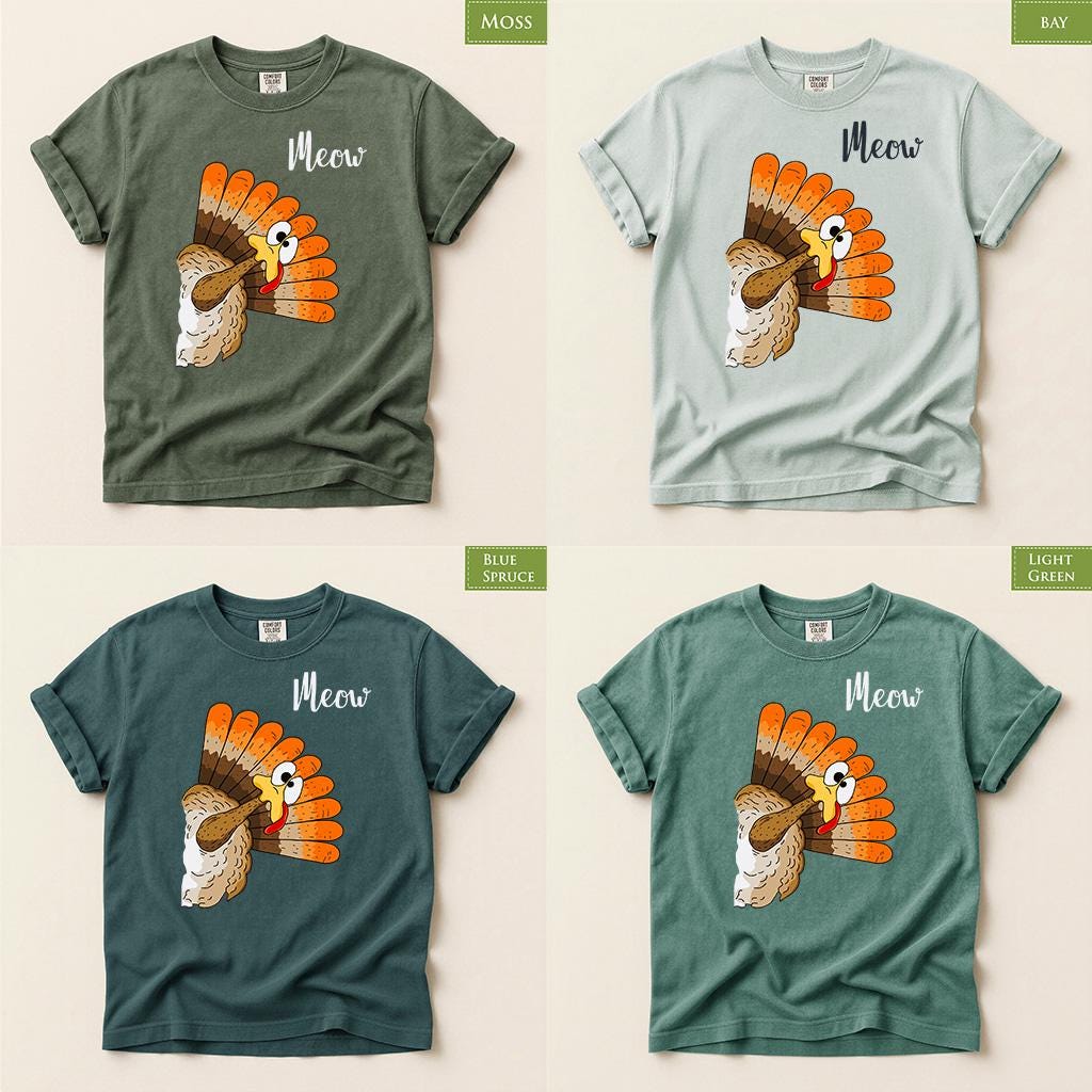 Comfort Colors® Funny Turkey Shirt, Thanksgiving Gobbler Tee, Cute Fall Bird Graphic, Holiday Gift