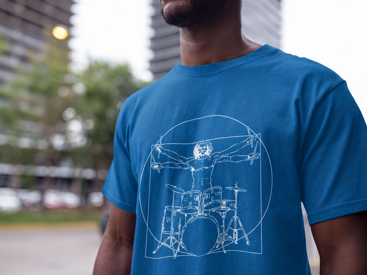 Comfort Colors® Vitruvian Drummer Shirt, Da Vinci Drum Tshirt, Tee for Drummers