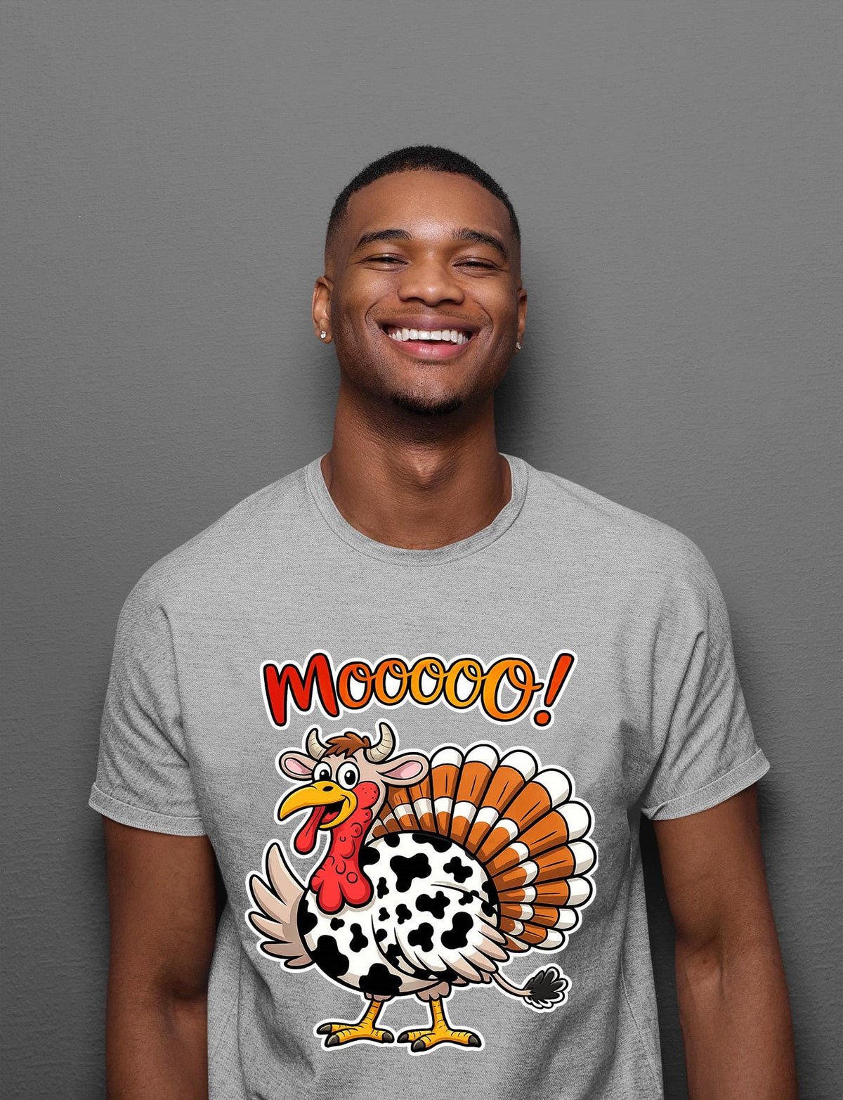 Comfort Colors® Thanksgiving Turkey Shirt, Funny Moo Turkey Tee, Fall Holiday Graphic Gift