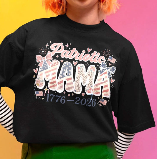 Patriotic Mama Shirt, Comfort Colors® American Flag Design, Mom July 4th Tee