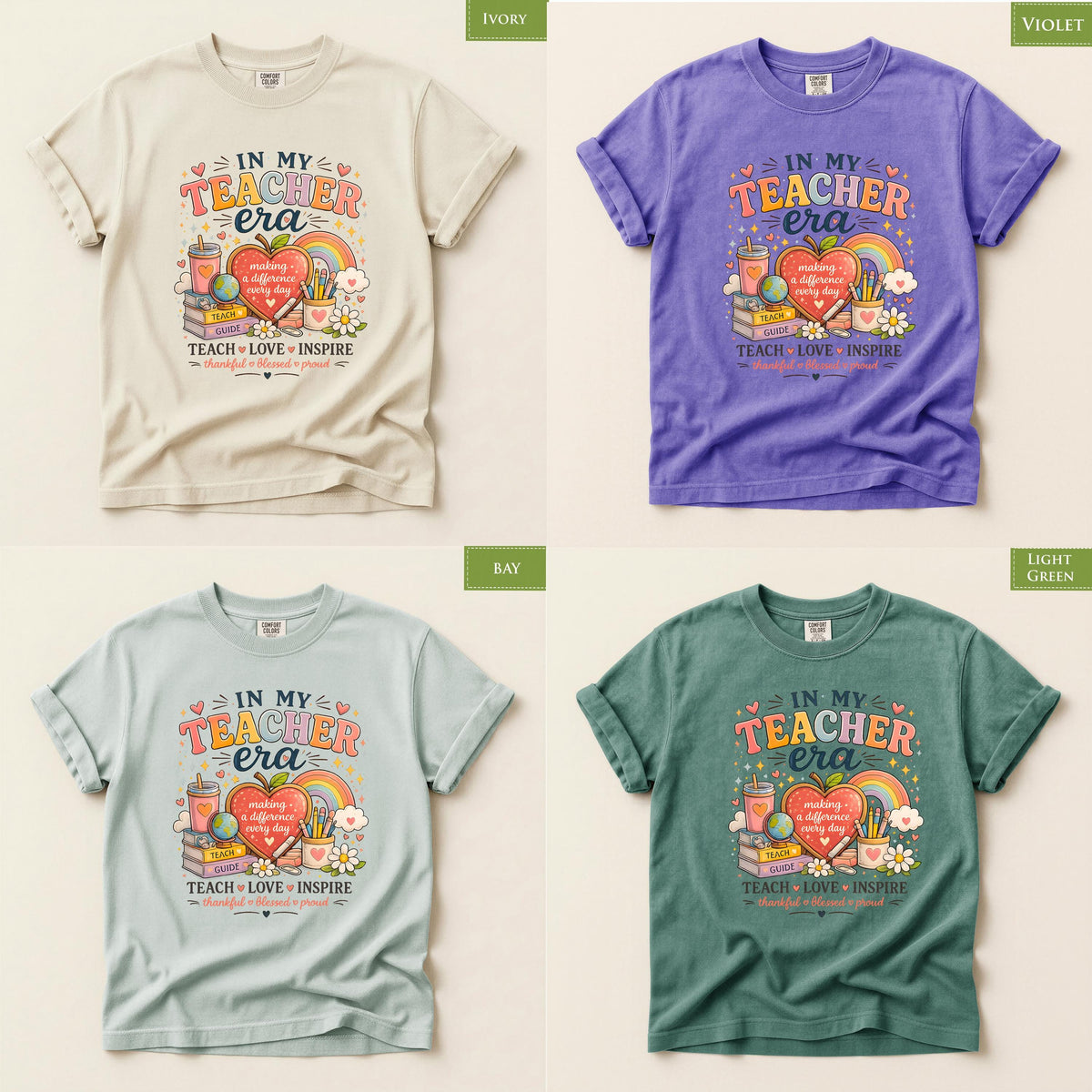 Comfort Colors® In My Teacher Era Shirt, Back to School Top, Teacher Retro Inspired Tee, Cute Educator Gift