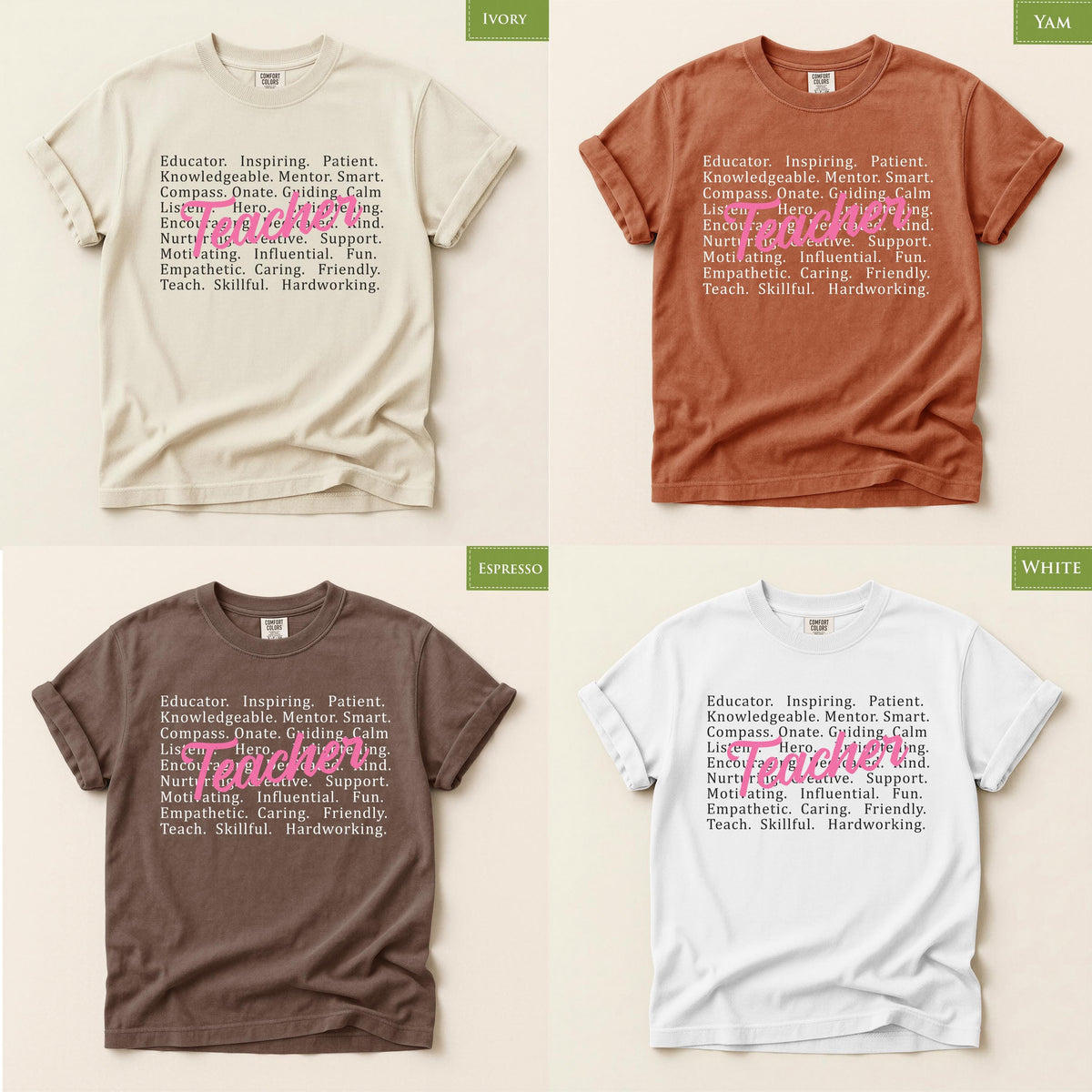 Comfort Colors® Teacher Appreciation Shirt, Inspirational Educator Classroom Gift Graphic Tee, Back To School Top