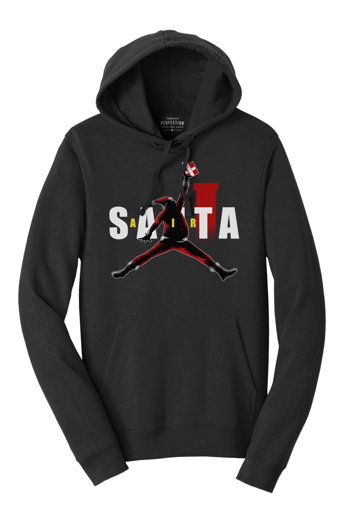 Air Santa Hoodie, Black Santa, Basketball Christmas, Santa Hooded Sweatshirt, Matching Christmas Sweatshirt for Families