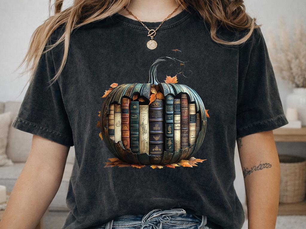 Pumpkin Full of Books Shirt, Book Lover Fall T-Shirt, Vintage Books Pumpkin Hoodie, Autumn Reading Sweatshirt, Bookish Halloween Tee Gift
