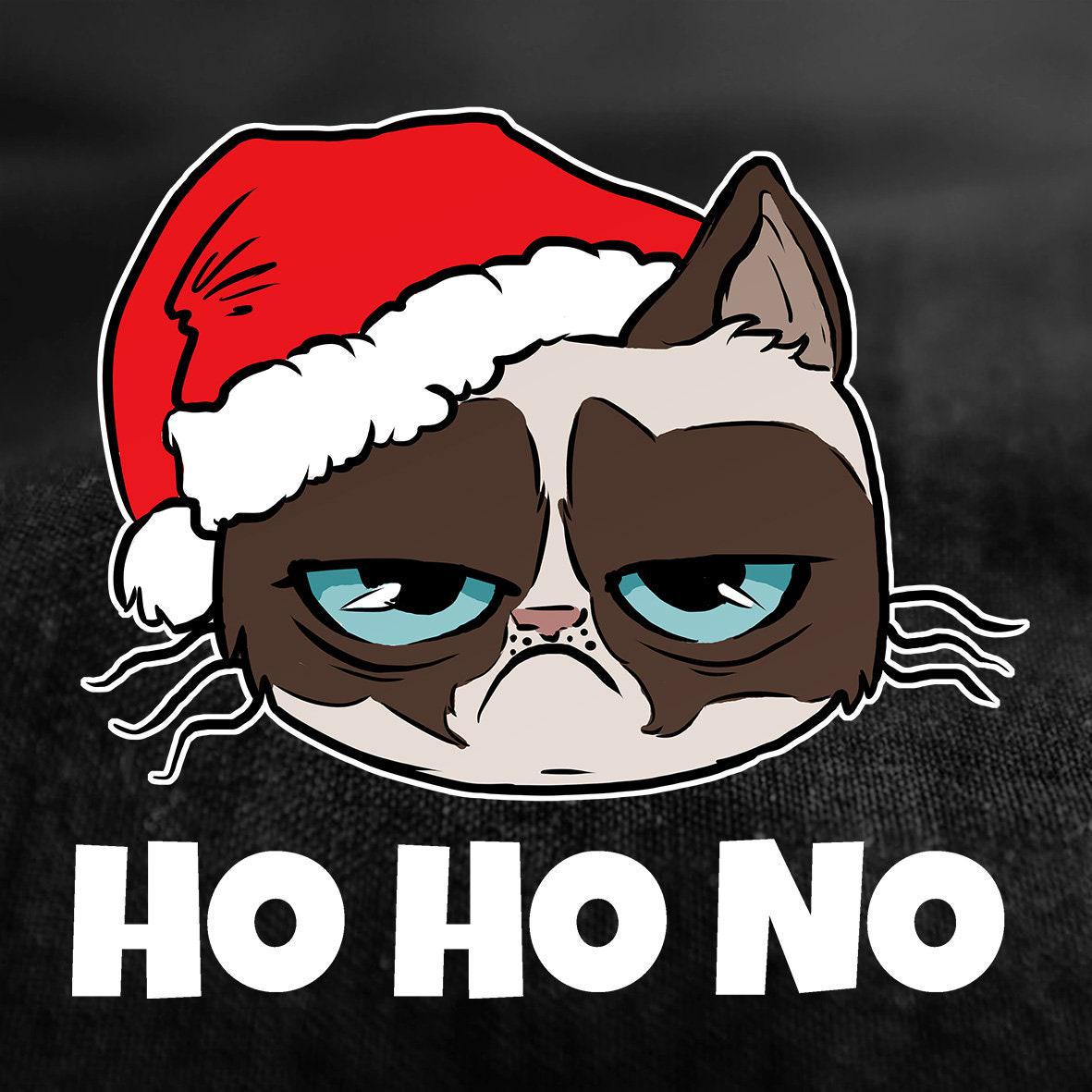 Funny Cat Lover T-Shirt, Ho Ho No Grumpy Christmas Cat Shirt, Feline Meme Tee, Sarcastic Holiday Gift Idea