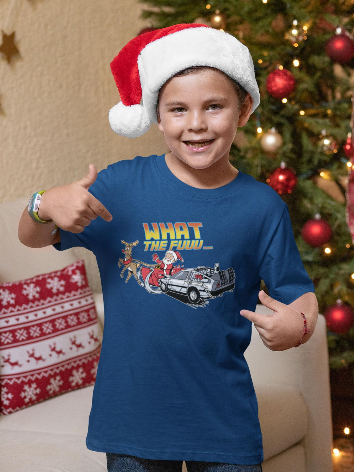 Comfort Colors® What The Fuuu Christmas Shirt, Santa DeLorean Tee, Funny Holiday Shirt, Time Travel Christmas Gift, Retro XMas Tee