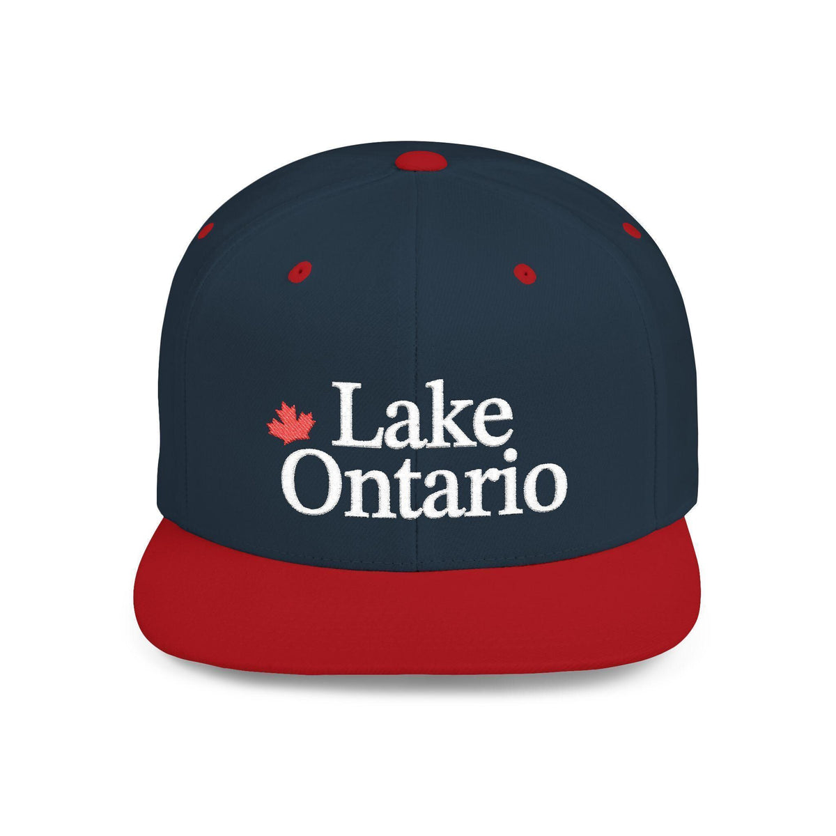 Yupoong® Lake Ontario Embroidered Snapback Hat, 6089M Snapback Hat, Canadian Pride Maple Leaf Gift Idea, Canadian Flat Bill Cap