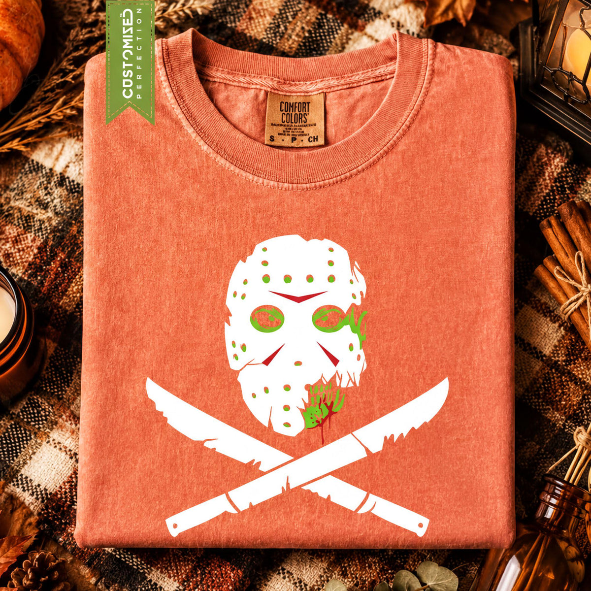 Comfort Colors® Halloween Jason T-shirt, Zombie Mask Top, Scary Slasher Tee, Trick Or Treat Costume