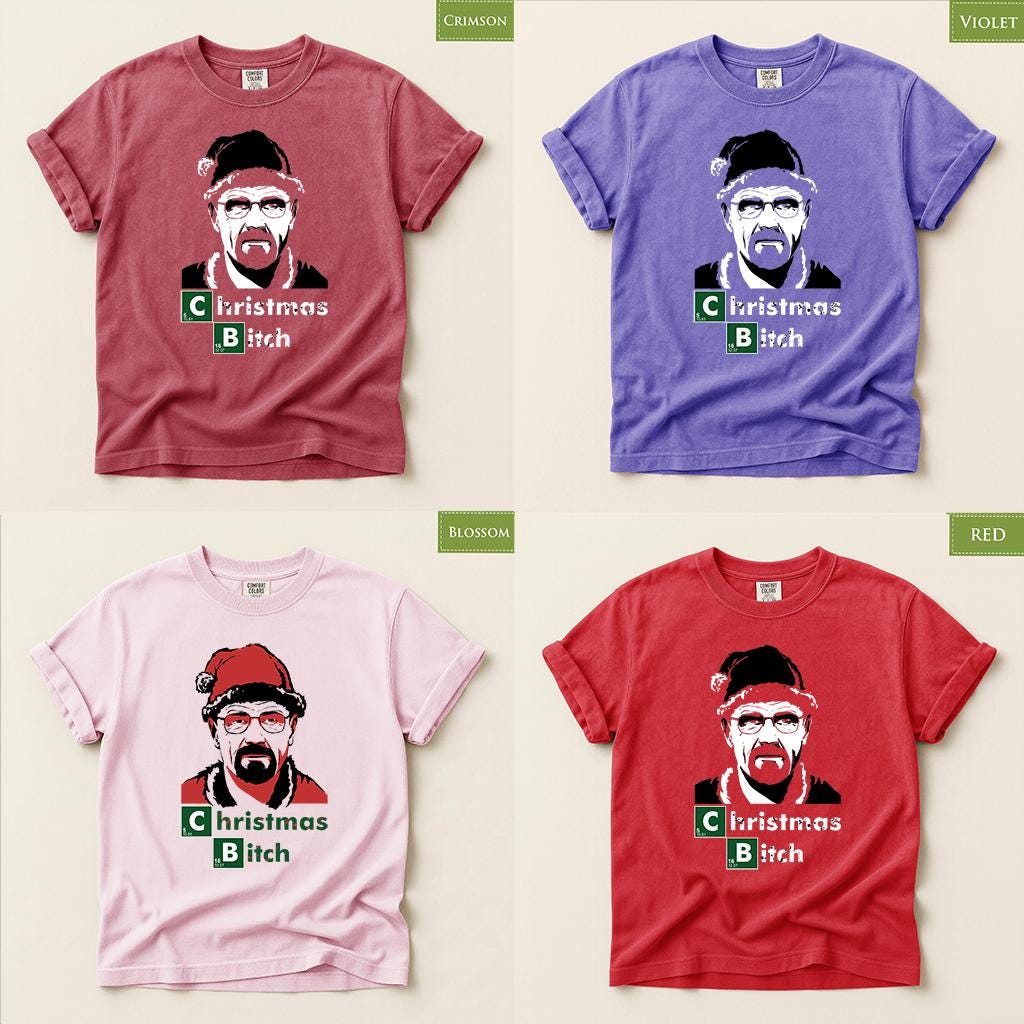 Comfort Colors® Christmas Bitch Shirt, Funny Santa Holiday Tee, Chemistry Christmas Graphic, Retro Festive Gift
