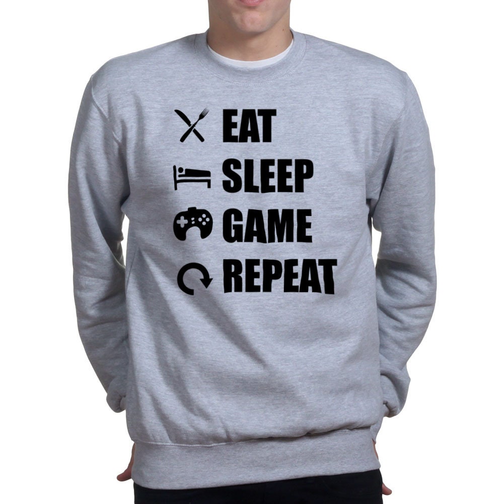 Eat Sleep Game Repeat Funny Gamer Gaming Sweatshirt