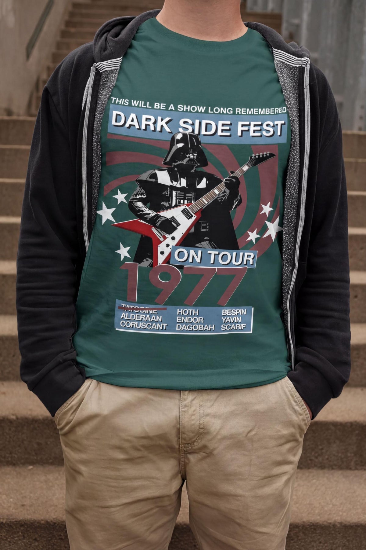 Funny Darth Playing Guitar T-shirt, Tatooine Music Fest Tee