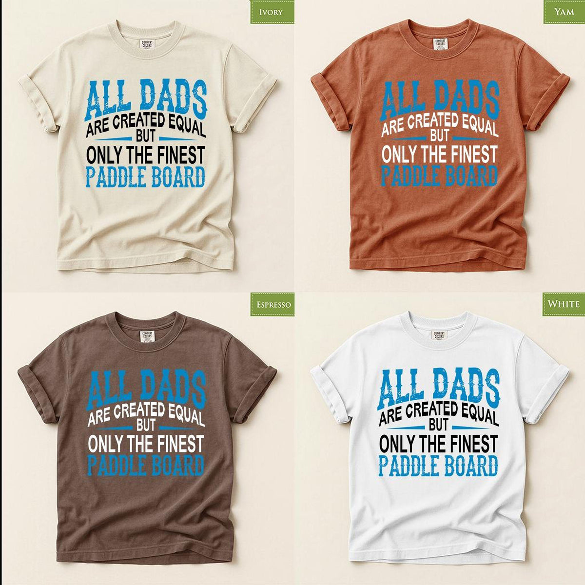 Paddle Board Dad Shirt: Comfort Colors® Lake Life and Beach Fathers Tee