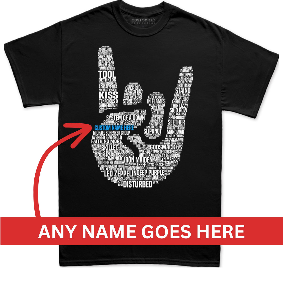 Metal Music Shirt, Heavy Metal Music Gift, Customized Metal Music T-shirt, Heavy Metal Legends TShirt, Gift for Metalheads, Devil Horns