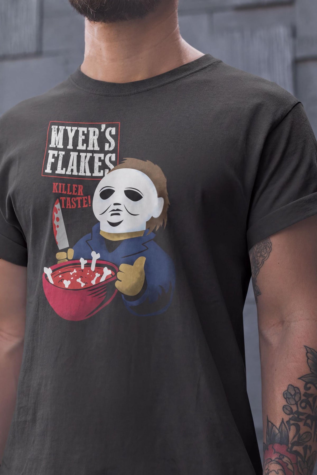 Comfort Colors® Mike Flakes T-Shirt, Halloween Funny Horror Parody Tee, Killer Scary Graphic Top
