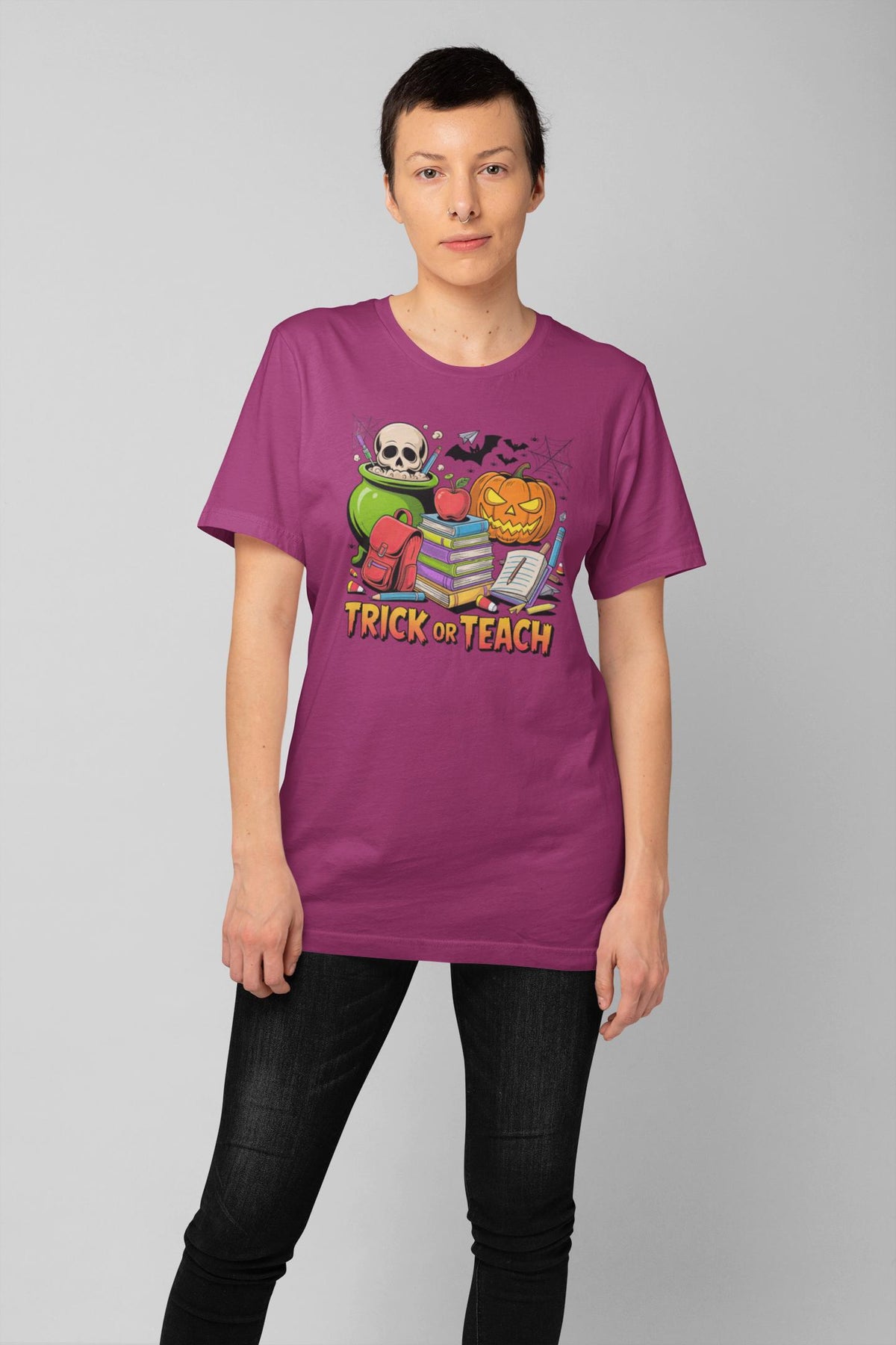 Trick Or Teach Shirt | Halloween Cauldron Hoodie | Funny Teacher Gift Idea T-shirt