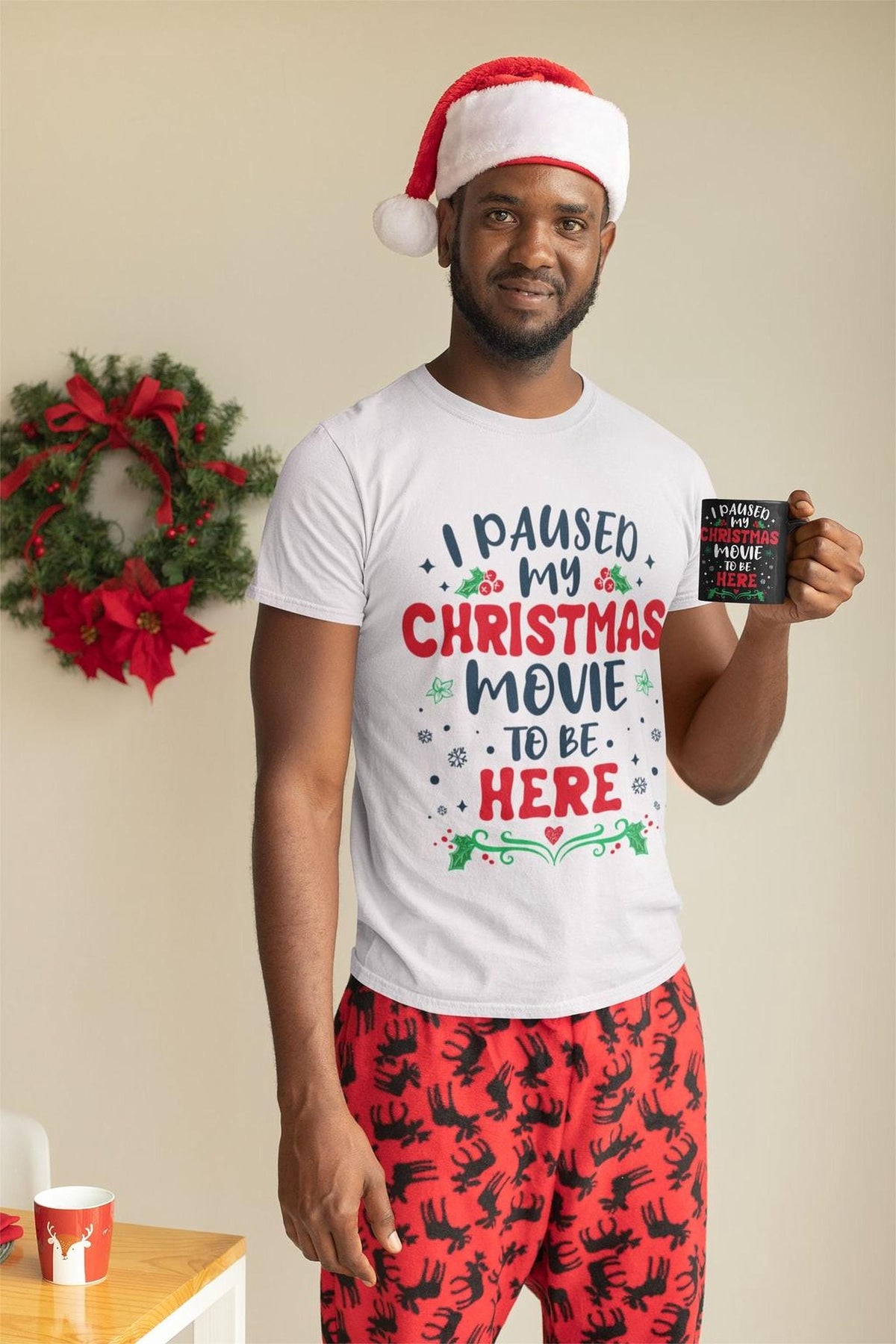 Funny Christmas Shirt, I Paused My Movie Sarcastic Tee