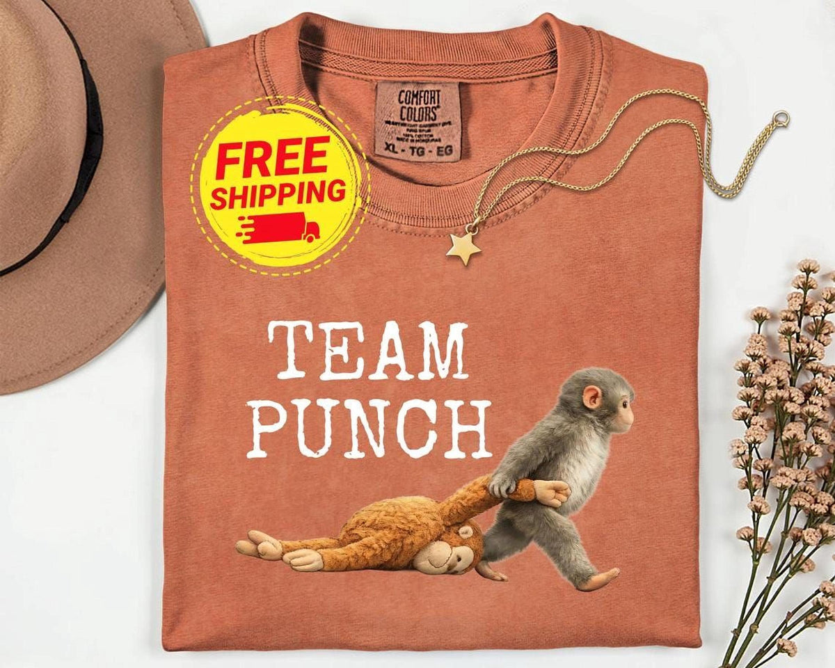 Team Punch Comfort Colors® T-Shirt, Baby Monkey Tee, Emotional Support Tshirt