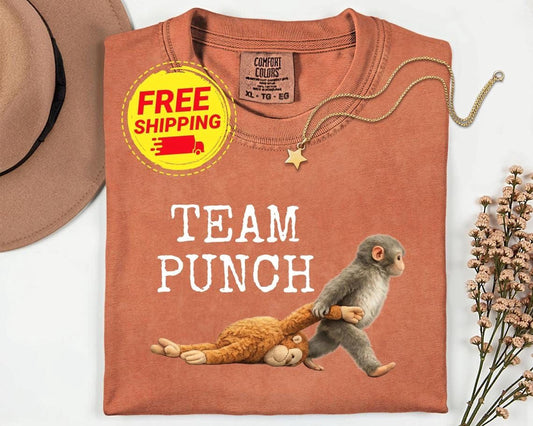 Team Punch Comfort Colors® T-Shirt, Baby Monkey Tee, Emotional Support Tshirt