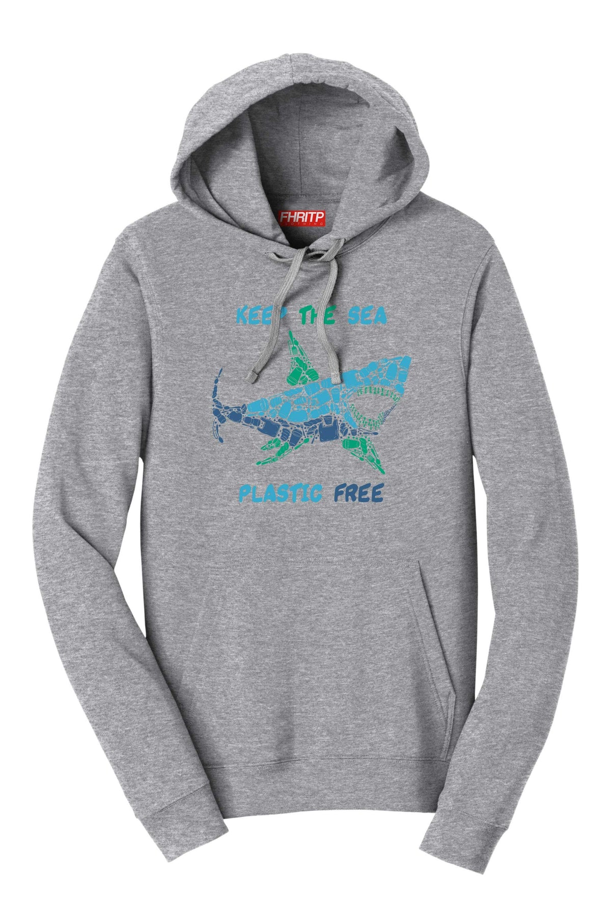 Shark Plastic Mosaic Great White Hand Drawn Environment Protest Hoodie
