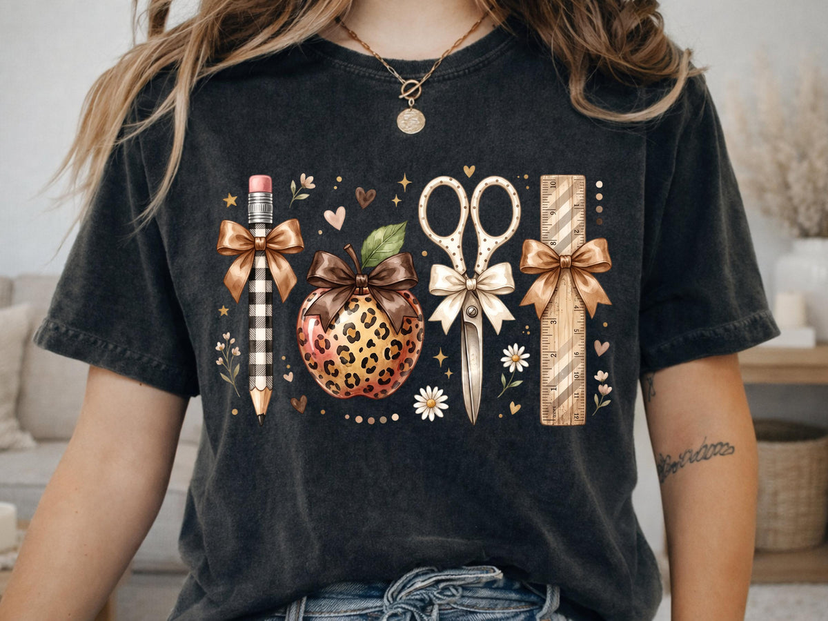 Back To School Shirt | Neutral Bow Teacher Hoodie | Leopard Plaid Gift