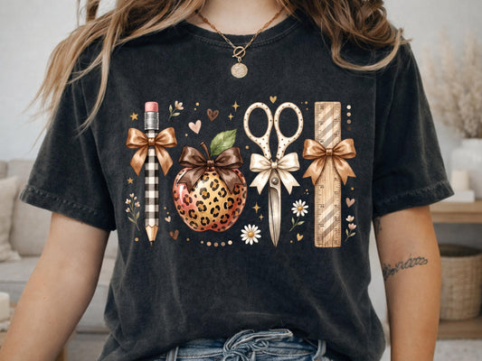 Back To School Shirt | Neutral Bow Teacher Hoodie | Leopard Plaid Gift