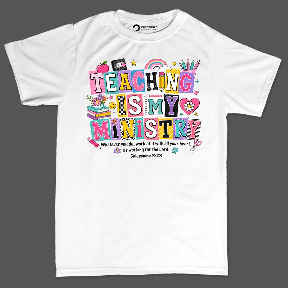 Teaching Is My Ministry Shirt | Rainbow Leopard Hoodie | Cute Faith Teacher Gift Tee