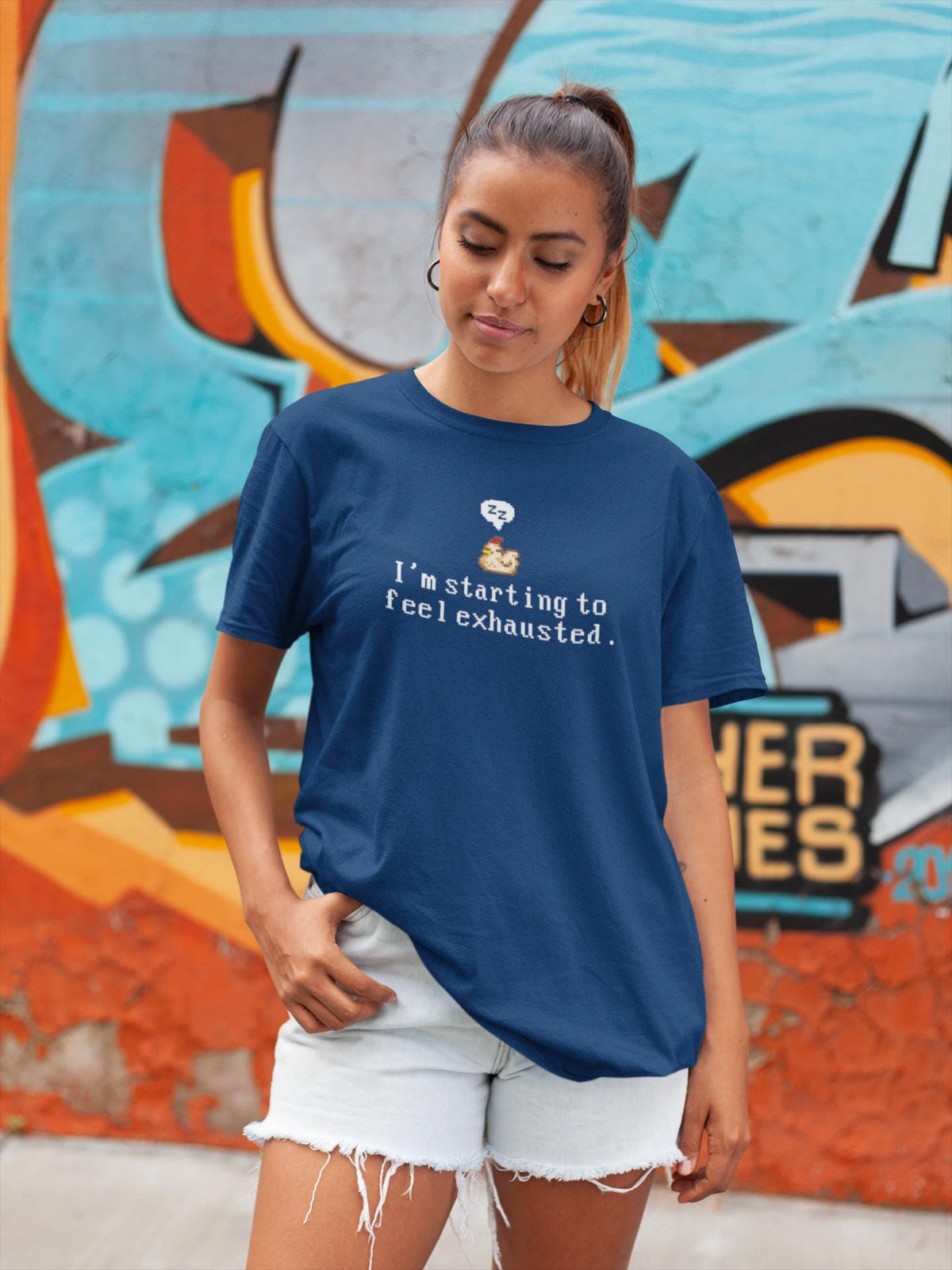 Stardew Valley Chicken Comfort Colors® Shirt, Feeling Exhausted Gamer Tee