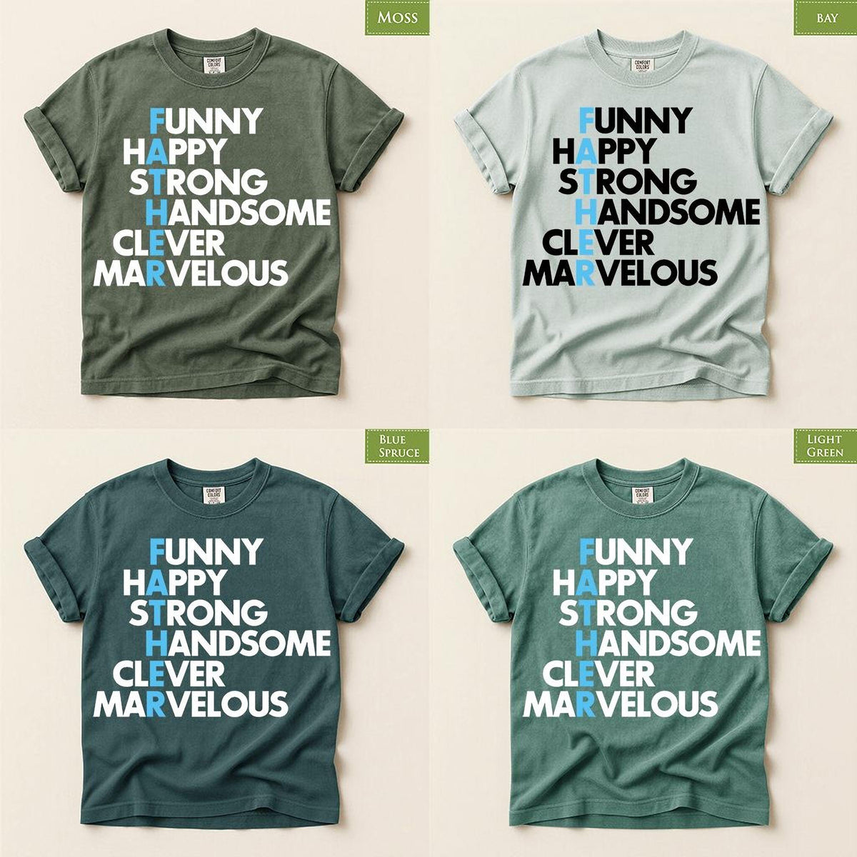 Father Acronym Shirt, Comfort Colors® Crossword Dad Tee, Gift for Dads