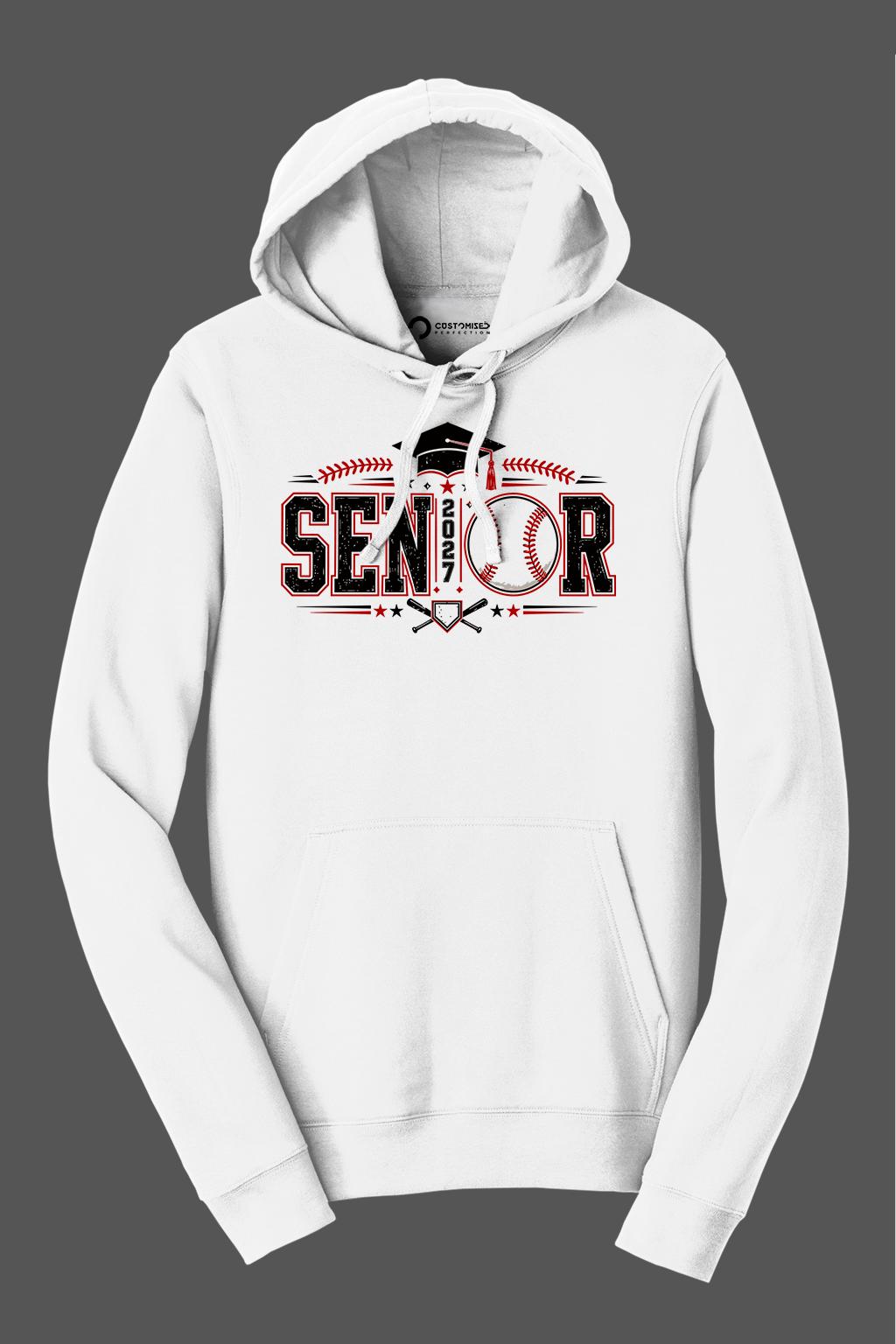 Baseball Senior 2027 Shirt, Senior Night Baseball T-Shirt, Class of 2027 Ballplayer Hoodie, Grad Cap Tee Gift