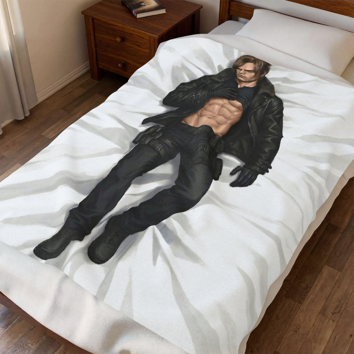 Leon Kennedy Resident Evil 9 Velveteen Plush Blanket, RE9 Game Fan Gift