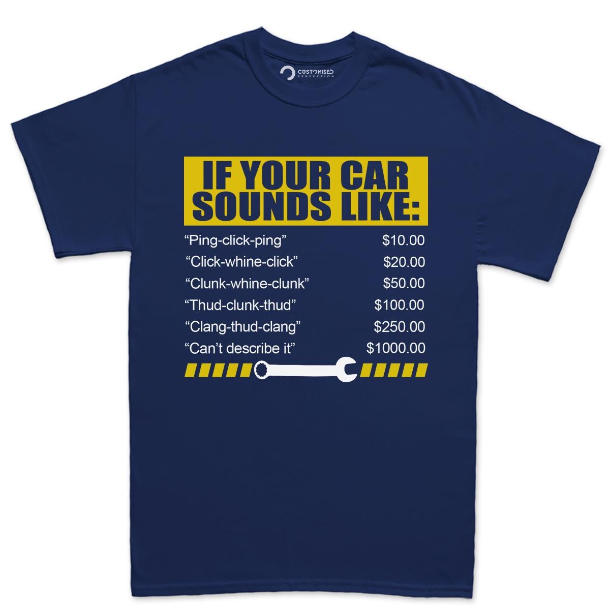 Funny Car Warning Signs Shirt - Graphic Unisex Auto Mechanic Tee