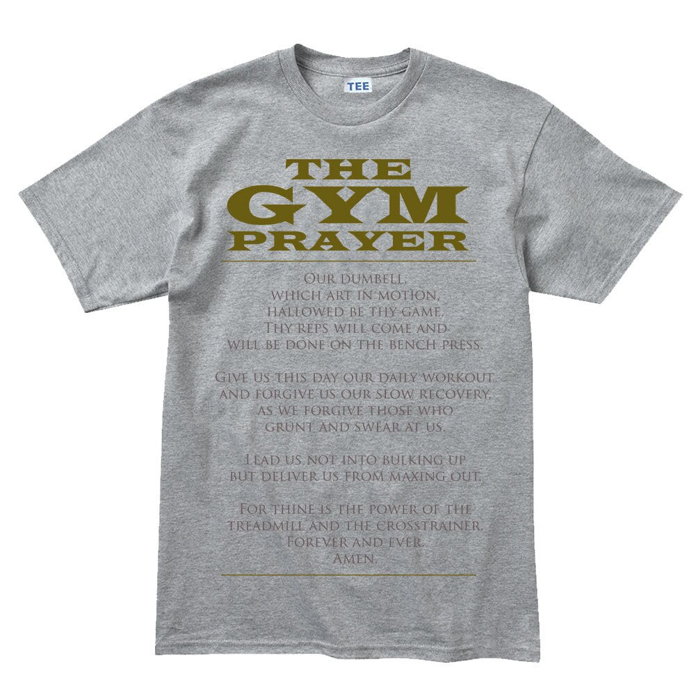 The Gym Prayer Fitness Graphic Tees Men - Novelty Gym Shirt - Workout Gym T Shirts - Motivational Gifts, Gym Lovers Tshirt