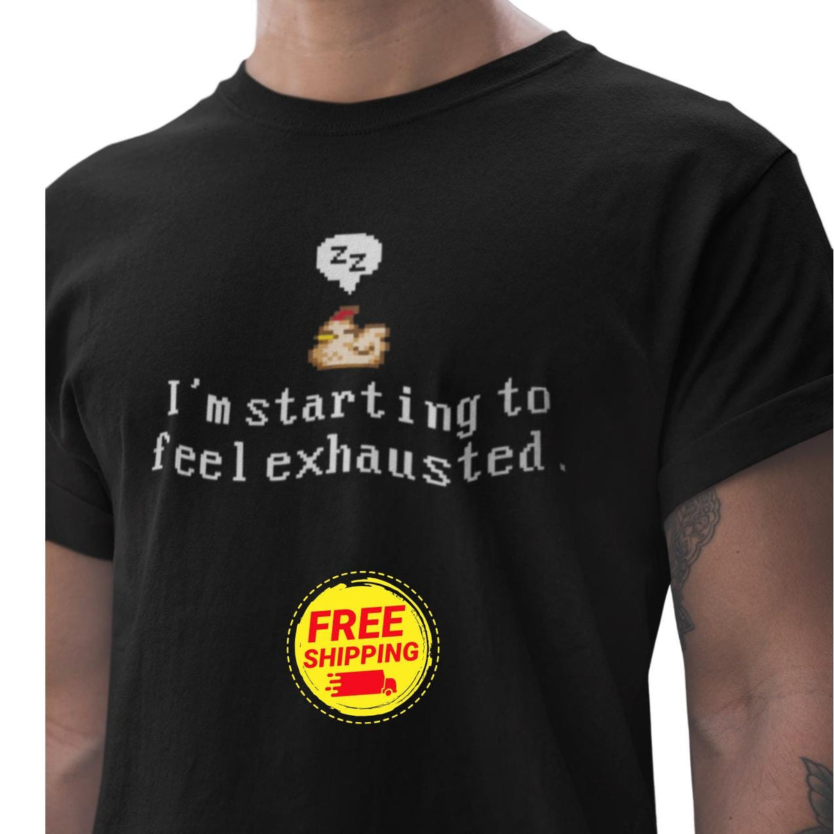 Stardew Valley Chicken Comfort Colors® Shirt, Feeling Exhausted Gamer Tee