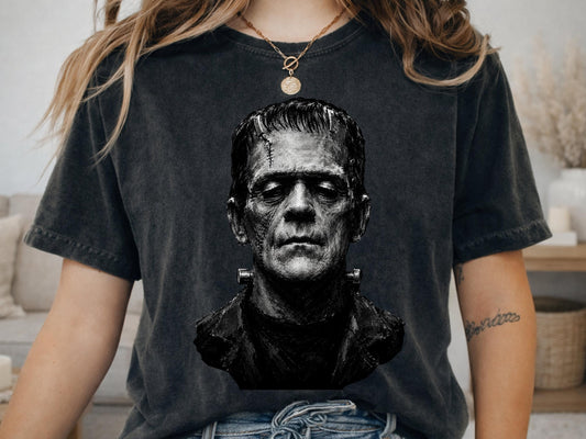 Comfort Colors® Frankenstein Monster Gothic Graphic Tee, Classic Horror Shirt, Halloween Spooky Gift