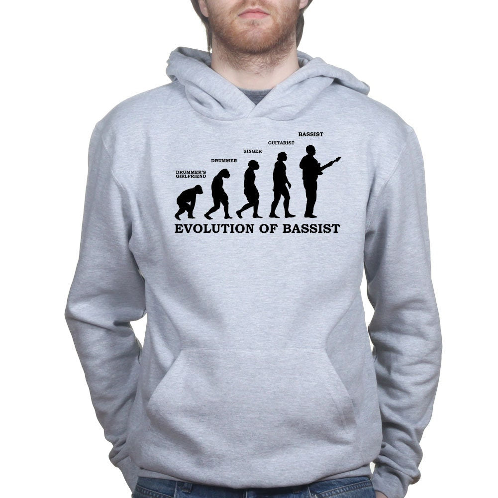 Evolution of Bassist Bass Guitar Funny Musician Hoodie