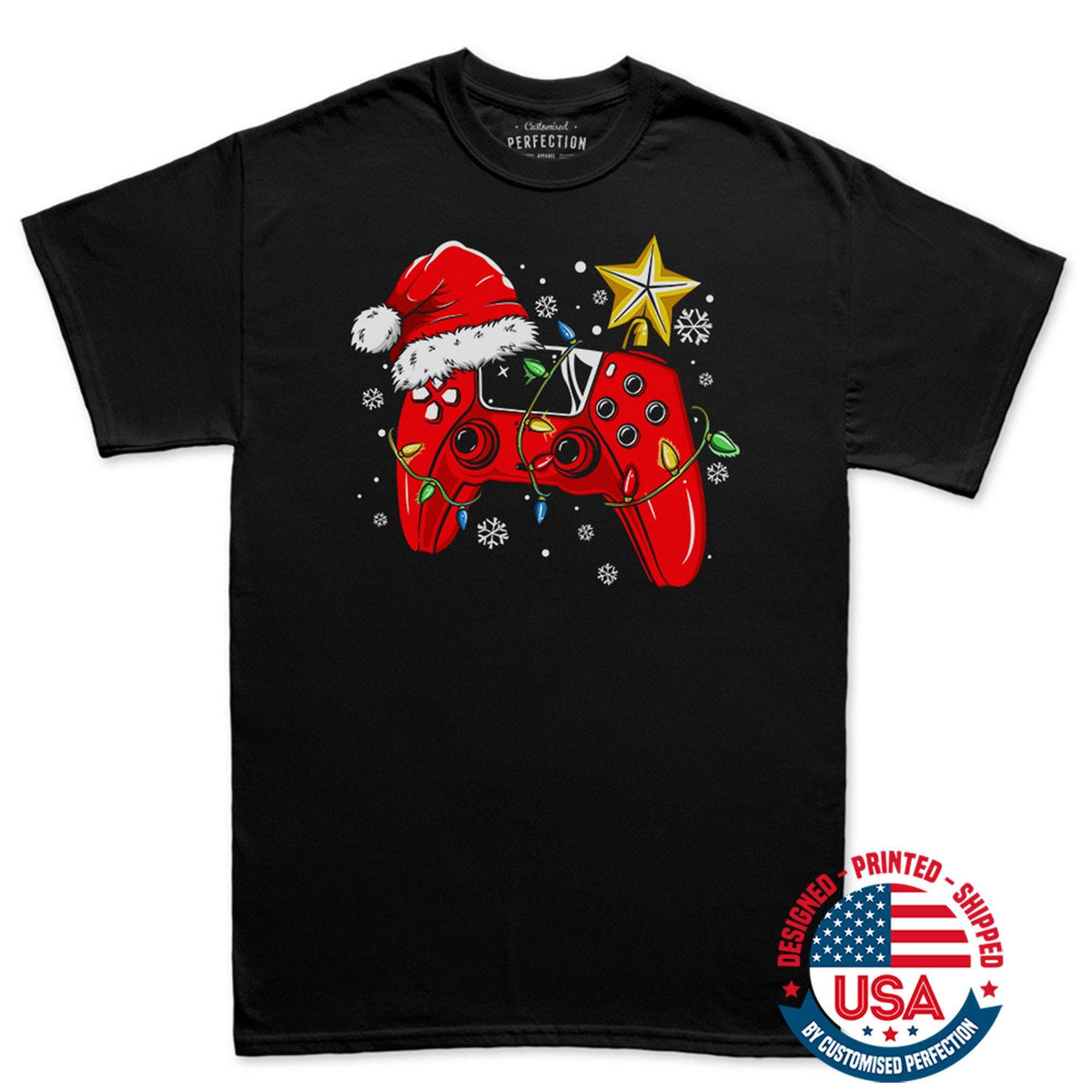 Video Game Shirt: Christmas Controller Design Tee for Gaming Gift