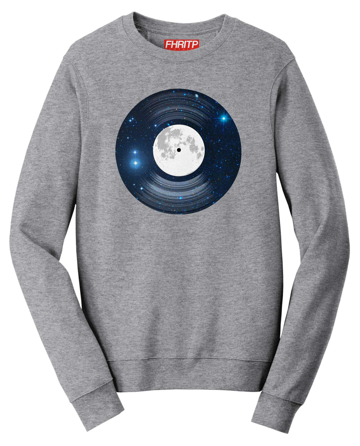 Space Moon Vinyl Funkalicious Astronaut Record Funny Sweatshirt