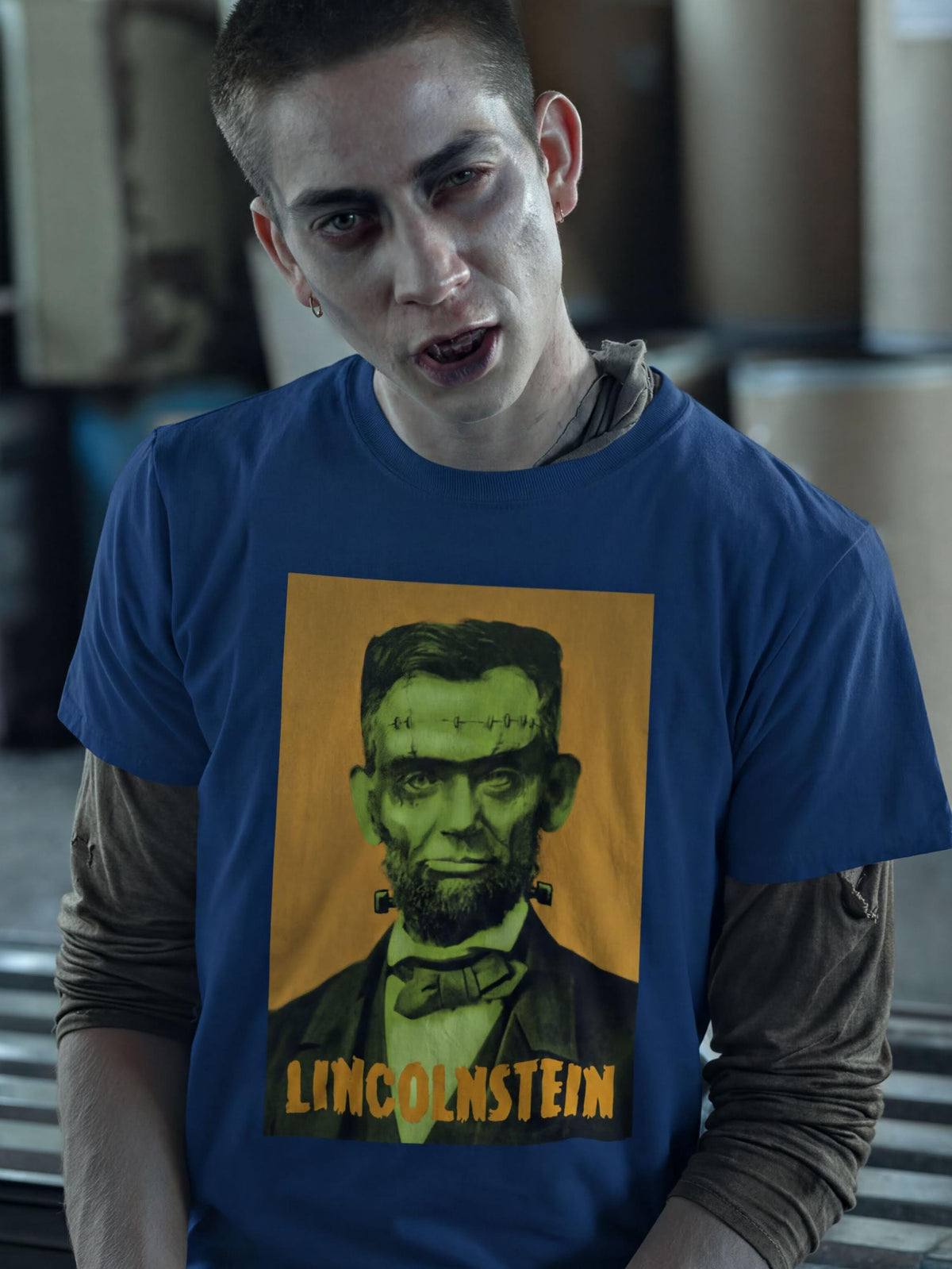 Comfort Colors® Frankenstein Halloween Graphic Tee, Scary Abraham Lincoln Top, The Monster Shirt