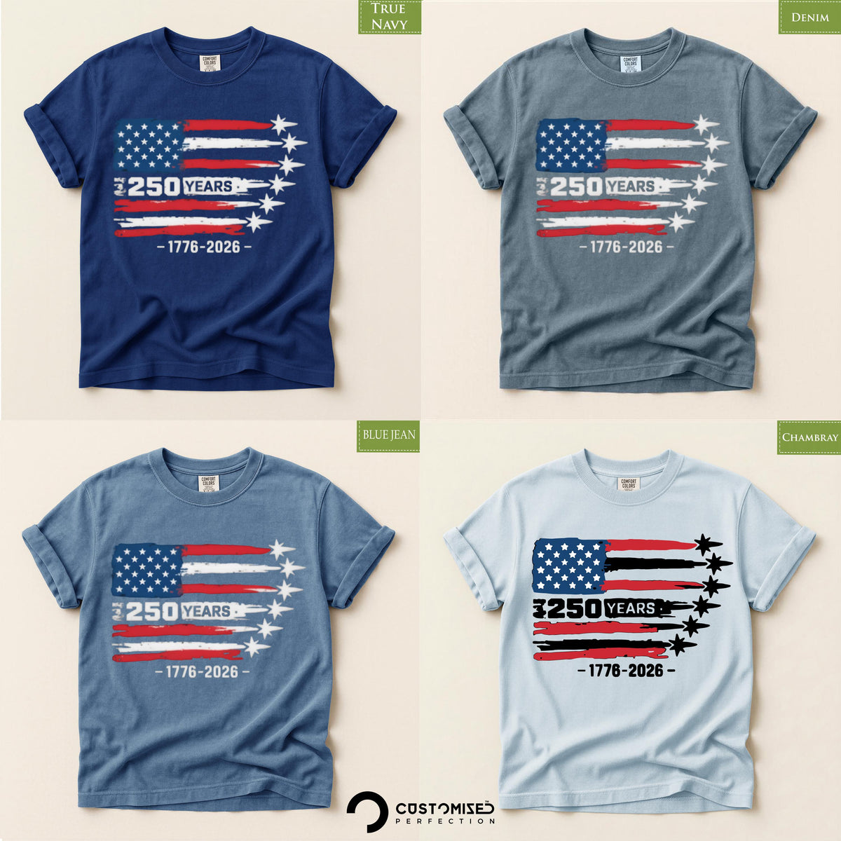 America 250th Anniversary Tee, Comfort Colors® July 4th Shirt, USA Pride
