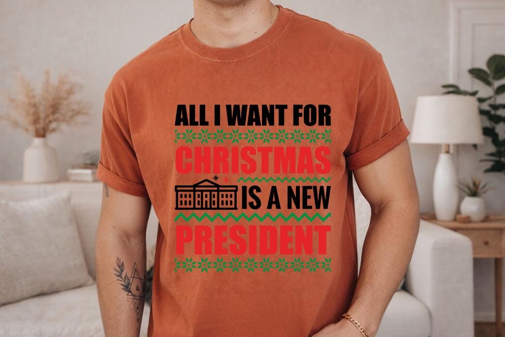 Comfort Colors® All I Want for Christmas Is a New President Shirt, Political Christmas Tee, Funny Election Gift