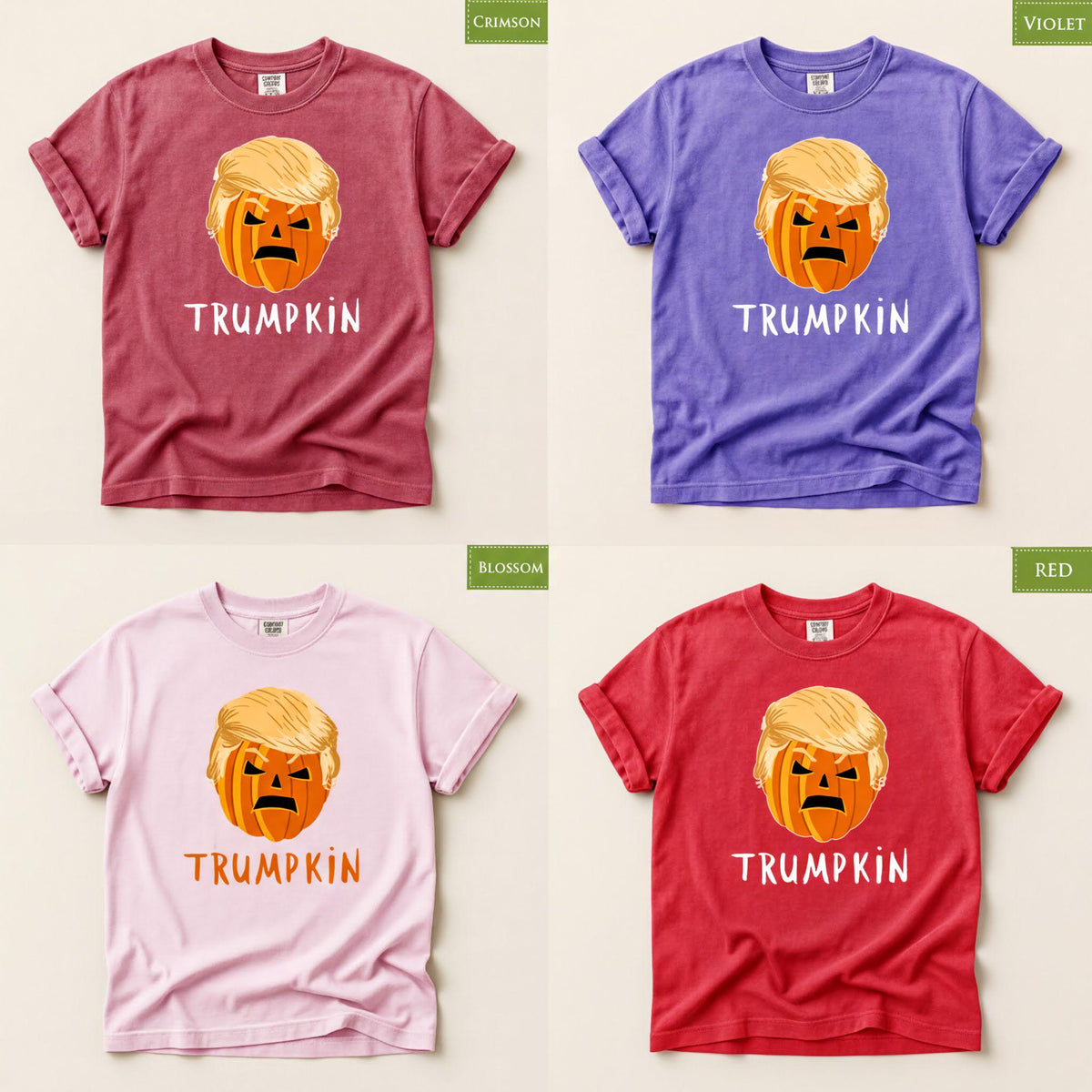 Comfort Colors® Halloween Trump Pumpkin T-shirt, Trumpkin Funny Tee, Fall Autumn Tshirt