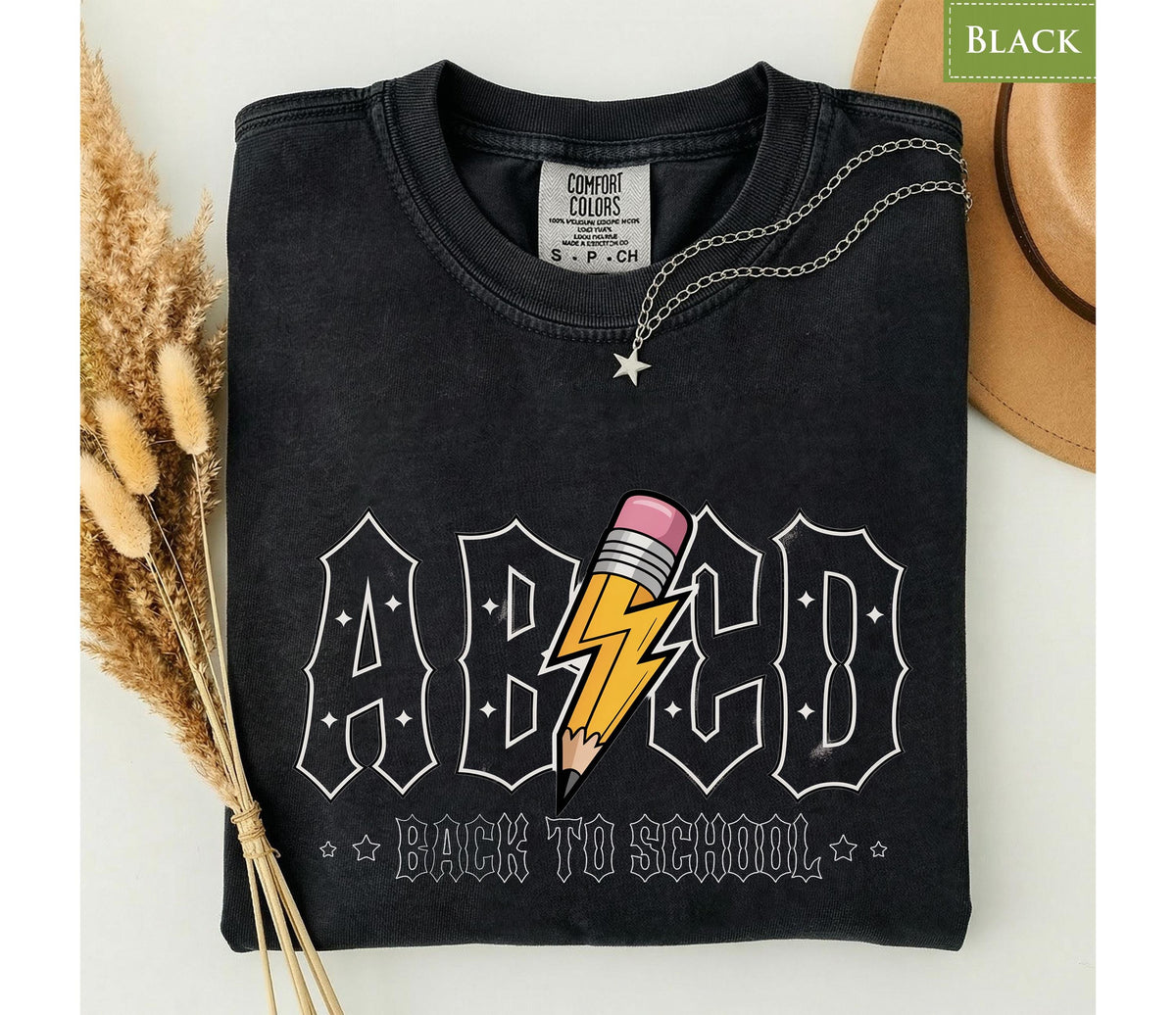 Comfort Colors® ABCD Back to School Shirt, Funny Teacher Student Rock Tee, BTS Graphic First Day Top