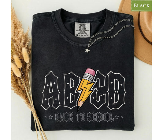 Comfort Colors® ABCD Back to School Shirt, Funny Teacher Student Rock Tee, BTS Graphic First Day Top