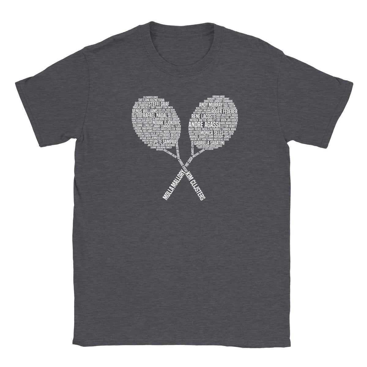 Mens Tennis Legends Champions Player Tribute T shirt Tee Top T-shirt