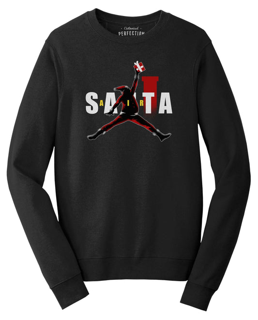 Air Santa Christmas Sweatshirt, Black Santa Sweater, Basketball Christmas Shirt, Black Santa Shirt, Matching Christmas Shirt for Families