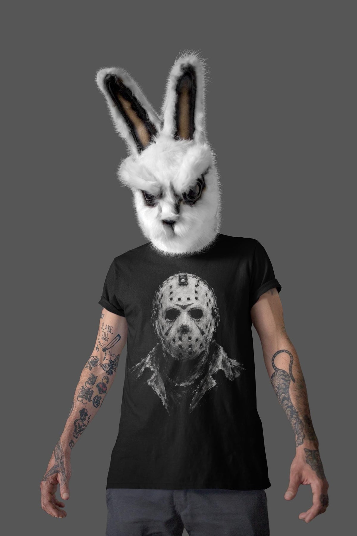 Comfort Colors® Hockey Mask Slasher Horror Graphic Tee, Scary Halloween Killer Costume T-Shirt Gift