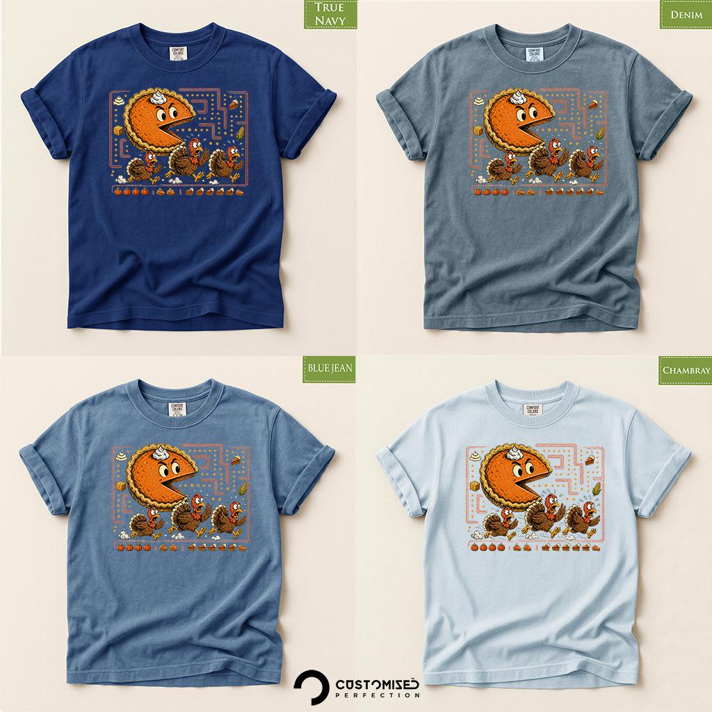 Comfort Colors® Thanksgiving Shirt, Funny Turkey Pie Chase Tee, Fall Food Graphic, Turkey Dinner top