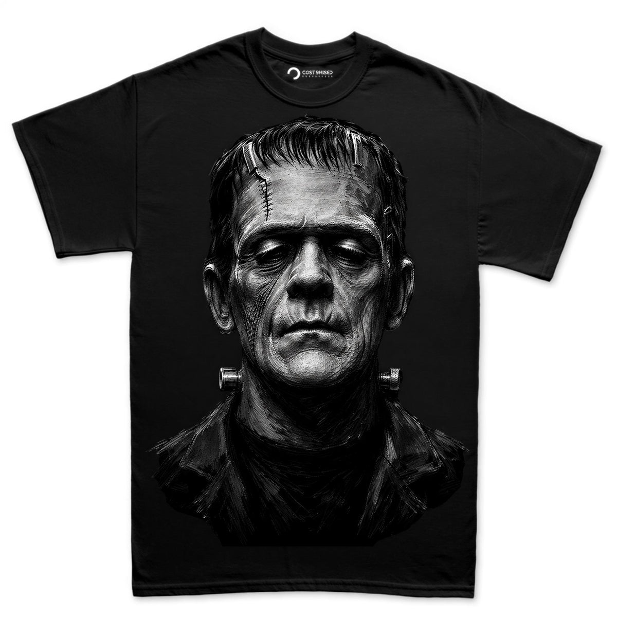 Stitched Monster Portrait Shirt, Reanimated Creature T-Shirt, Chalk Art Horror Hoodie, Classic Monster Sweatshirt, Halloween Tee Gift