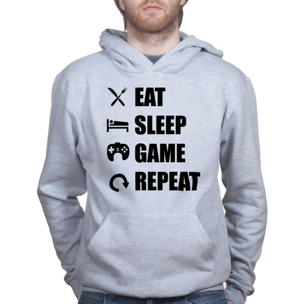 Eat Sleep Game Repeat Funny Gamer Gaming Hoodie