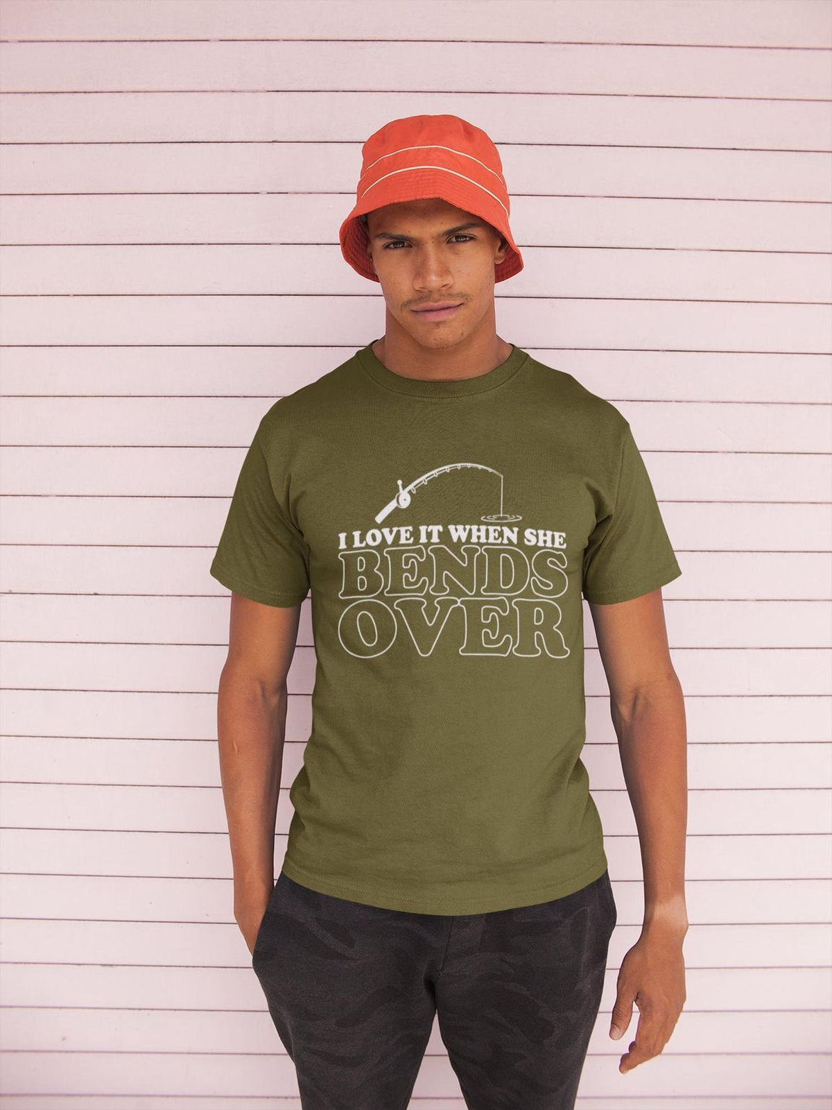 Comfort Colors® Funny Fishing Tee, Grandpa and Dad Shirt, She Bends Over